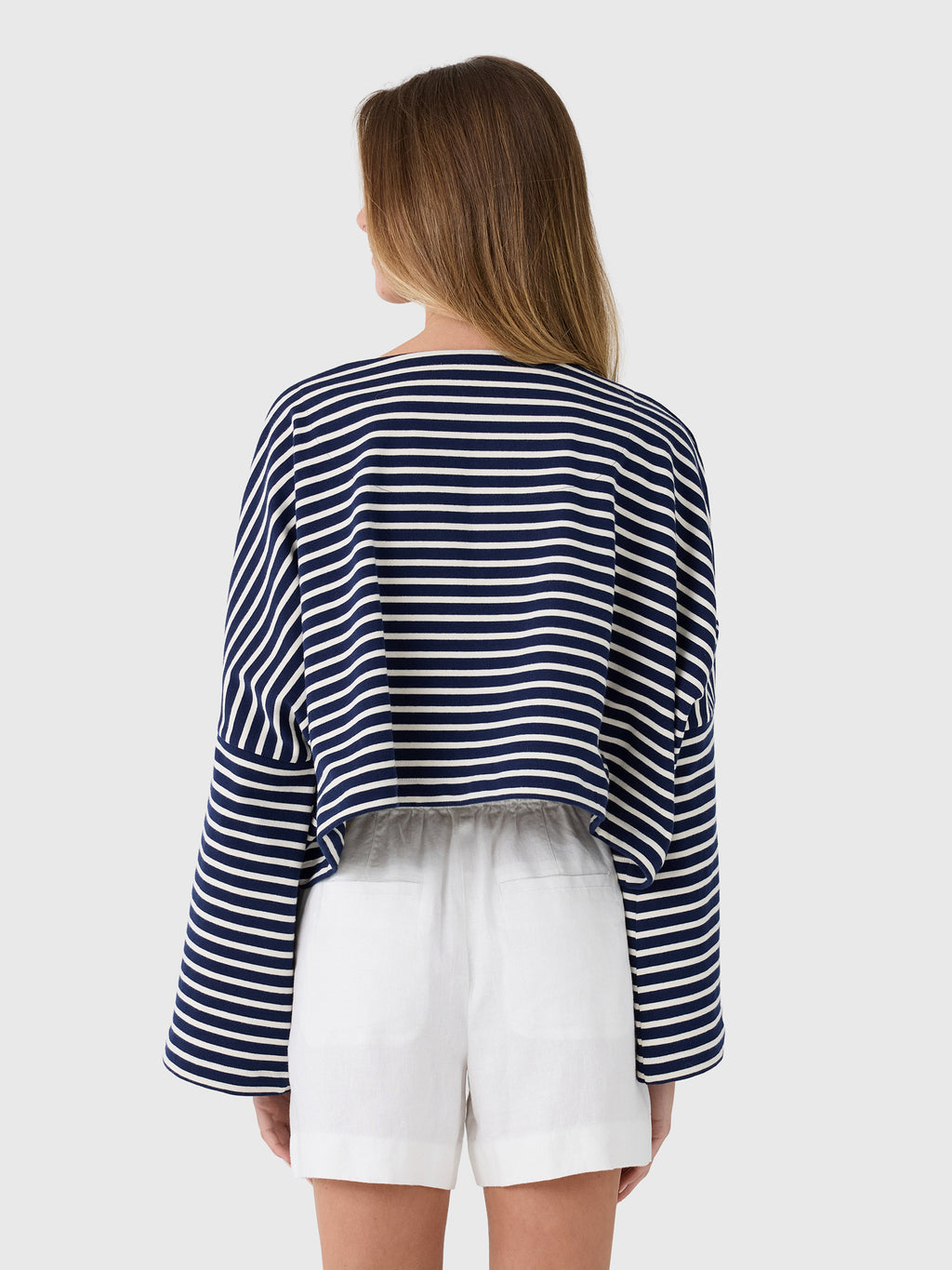 Les Vacances d'Irina Women's Embroidered Mariniére Crop Top - Saint Bernard