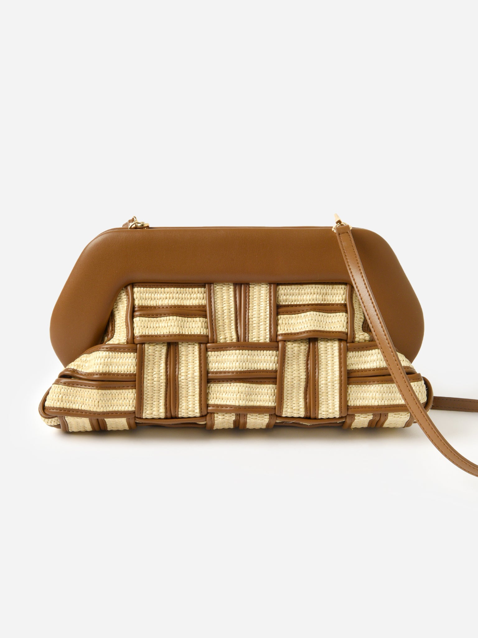 THEMOIRe Bios Weaved Straw Clutch - Saint Bernard