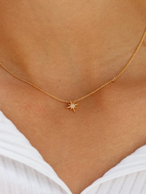 TAI Cubic Zirconia Starburst Pendant Necklace - Saint Bernard