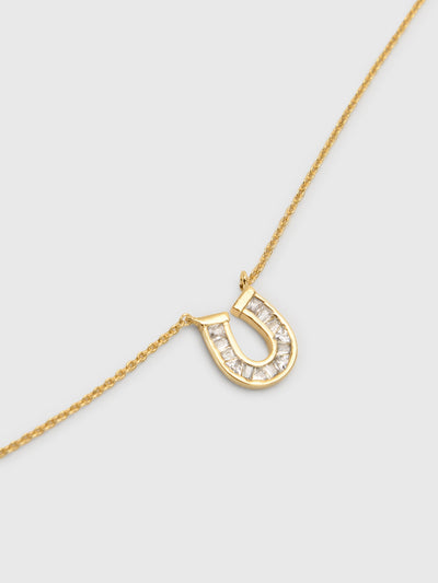 TAI Baguette Horseshoe Necklace - Saint Bernard