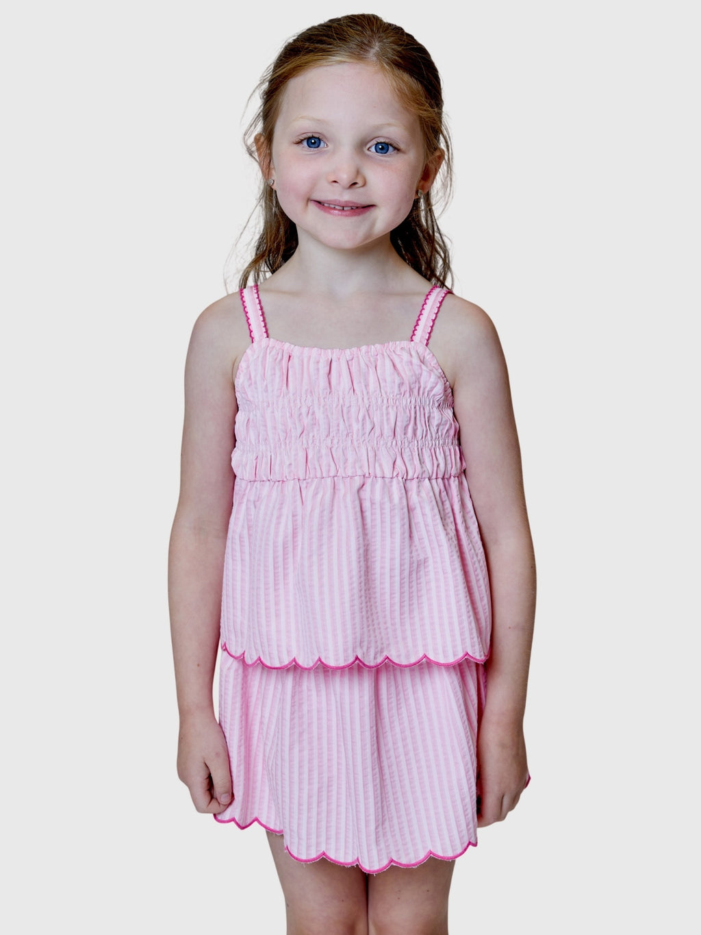 Design History Girls' Smocked Tank - Saint Bernard