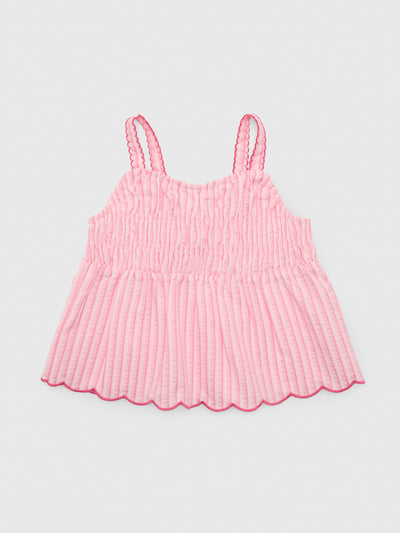 Design History Girls' Smocked Tank - Saint Bernard
