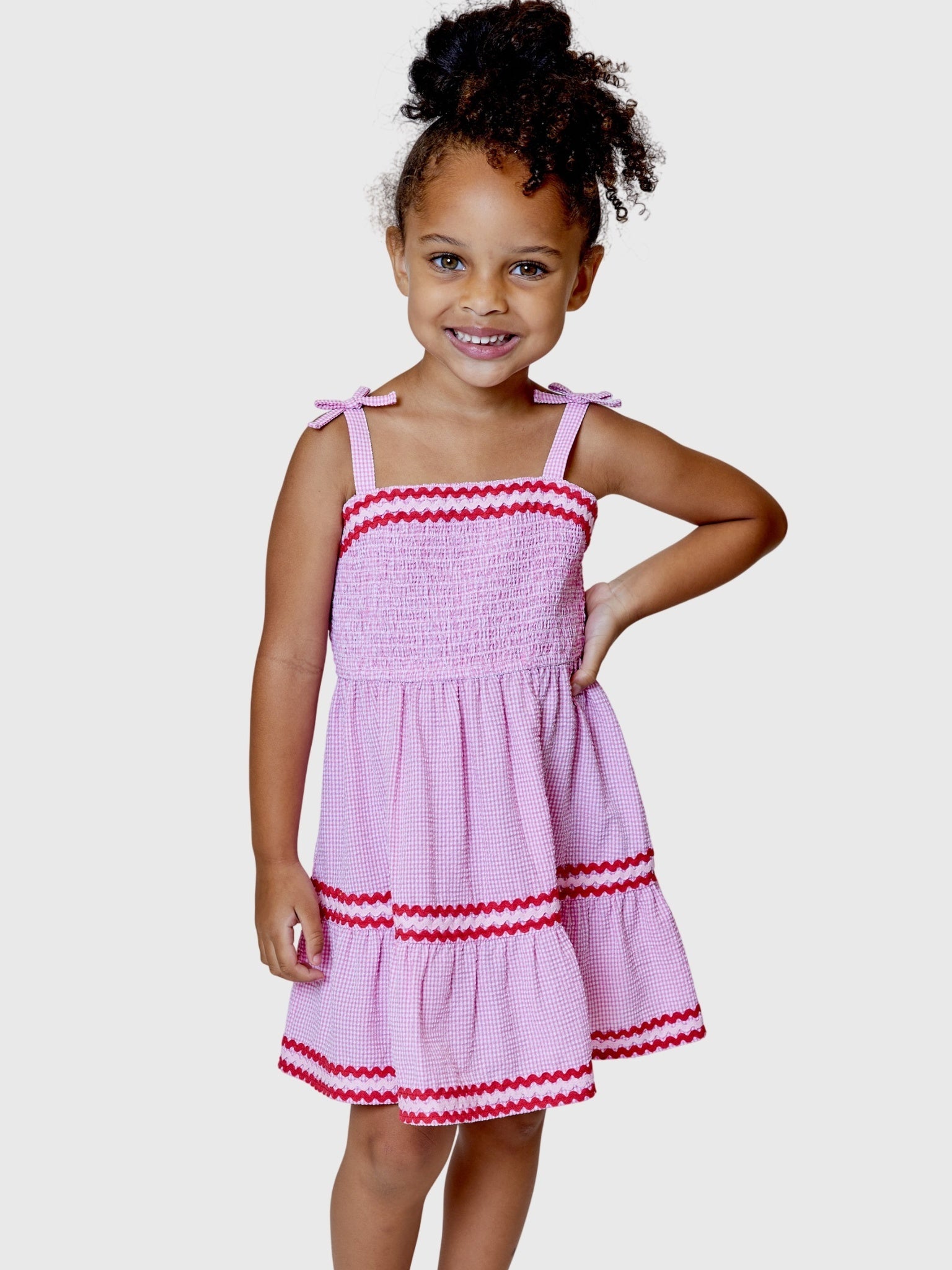 Design History Girls' Smocked Ric Rac Dress - Saint Bernard