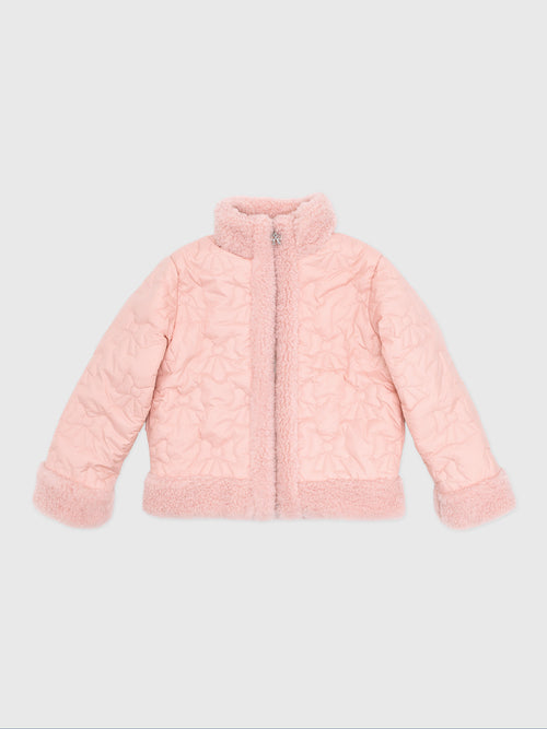 Design History Girls' Bow Quilted Jacket - Saint Bernard