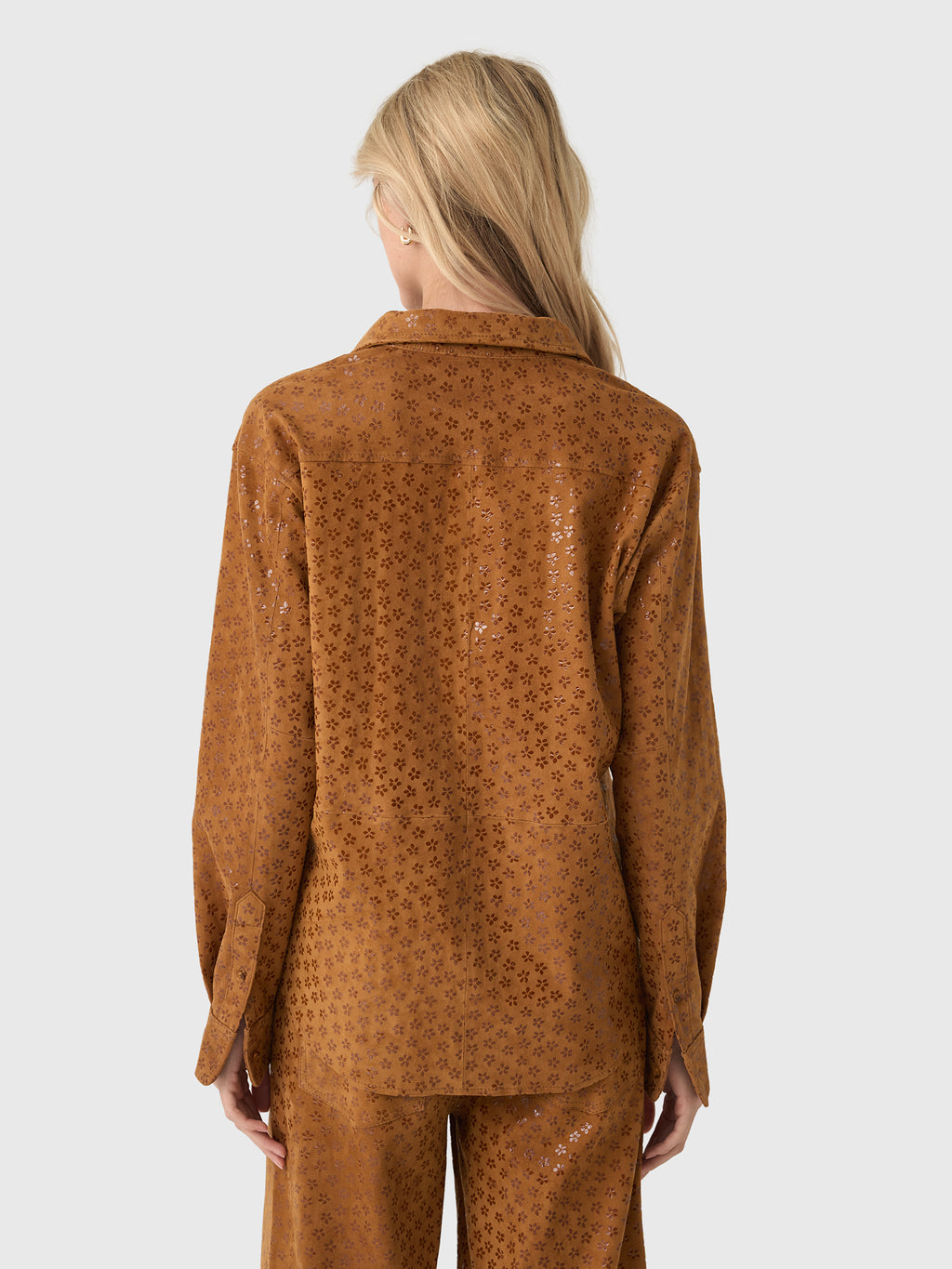 SPRWMN Women's Suede Elise Button-Down Shirt - Saint Bernard