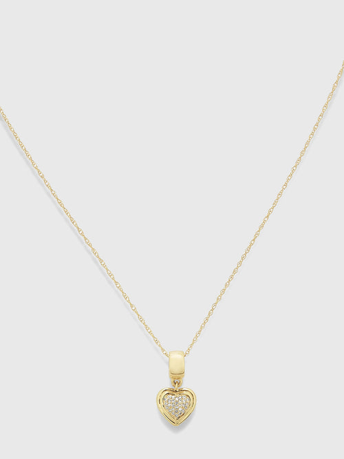 Stone And Strand Puffed Pavé Heart Necklace