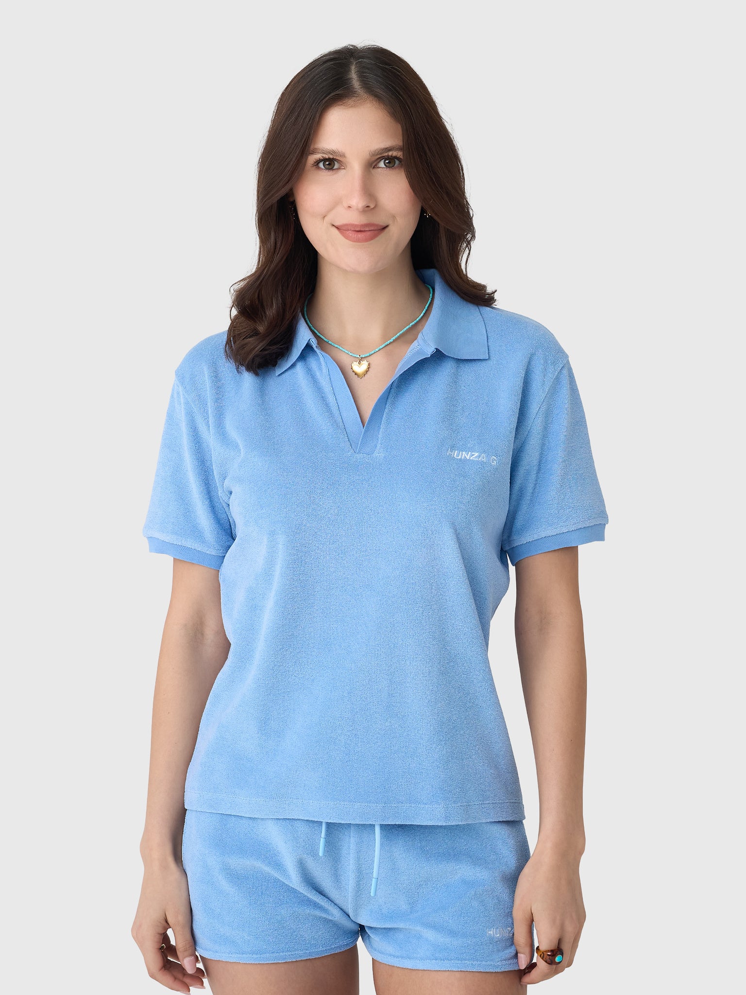 Hunza G Women's Terry Towelling Polo - Saint Bernard