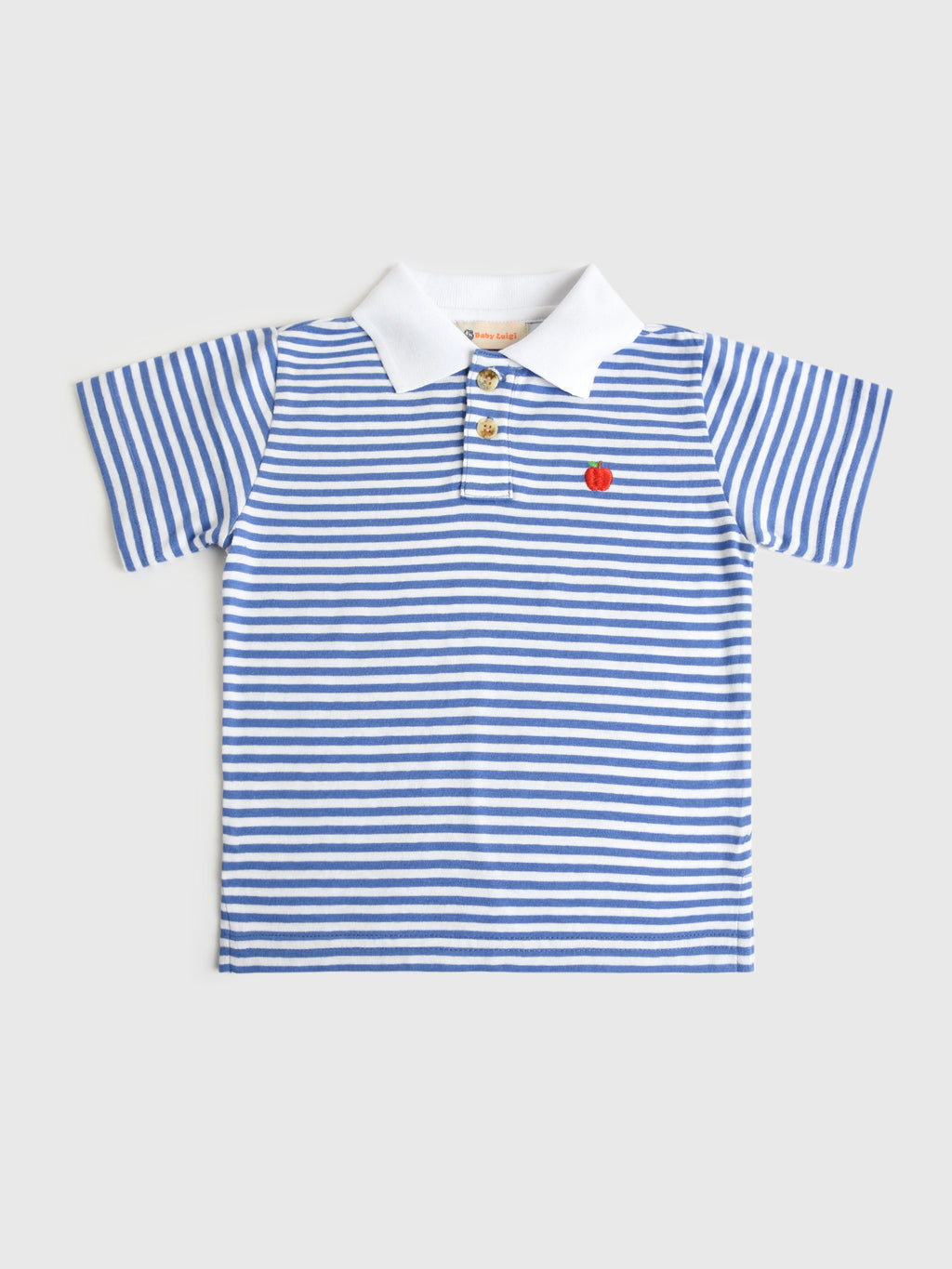 Luigi Boys' Short Sleeve Stripe Apple Polo - Saint Bernard