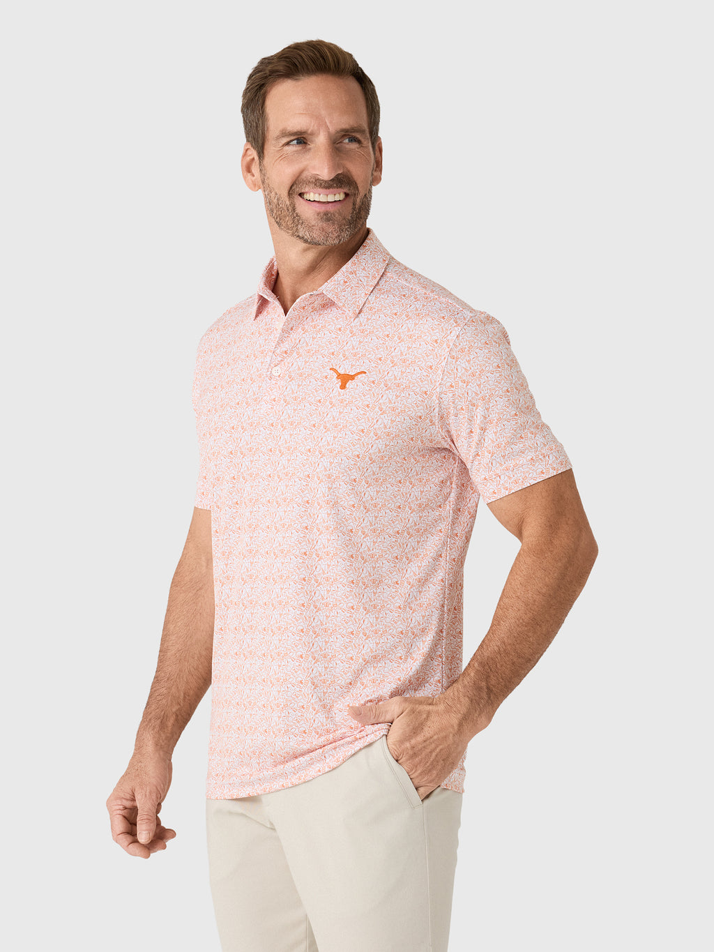 Mizzen+Main Men's Trim University of Texas Versa Polo - Saint Bernard