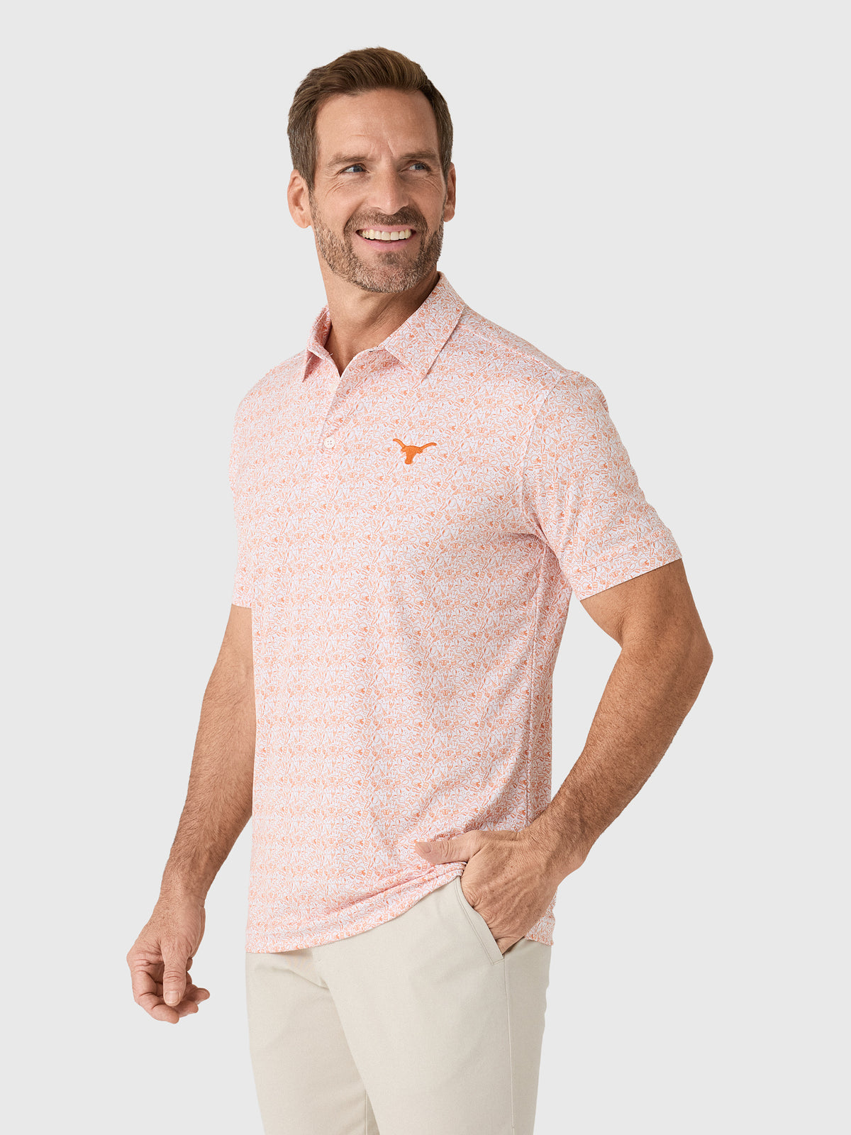 Mizzen+Main Men's Trim University of Texas Versa Polo - Saint Bernard