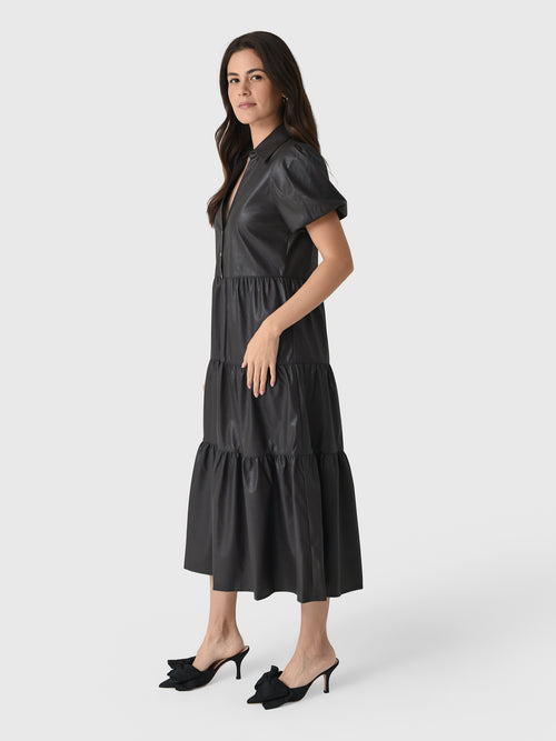 brochu walker black embroidered ruffle midi dress Brochu Walker - Black Onyx St. Tropez Dress
