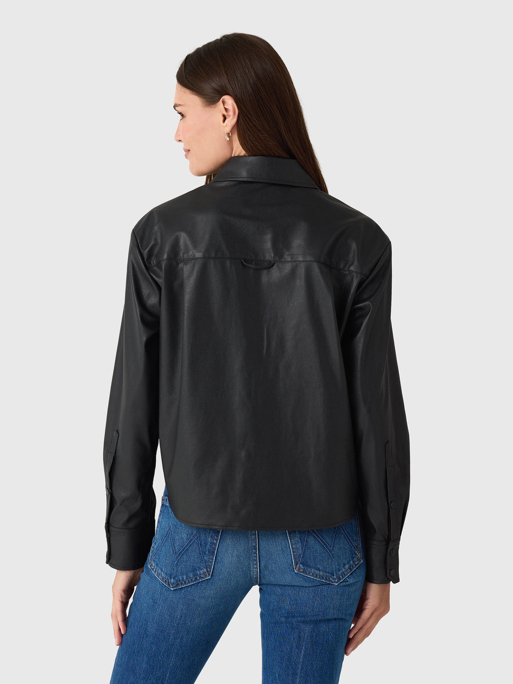 Brochu Walker Women's The Everyday Cropped Vegan Leather Shirt