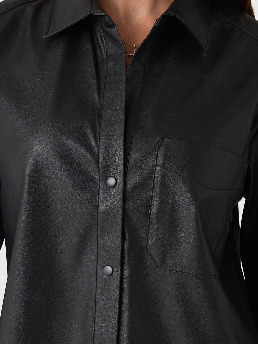 Brochu Walker Women's The Everyday Cropped Vegan Leather Shirt