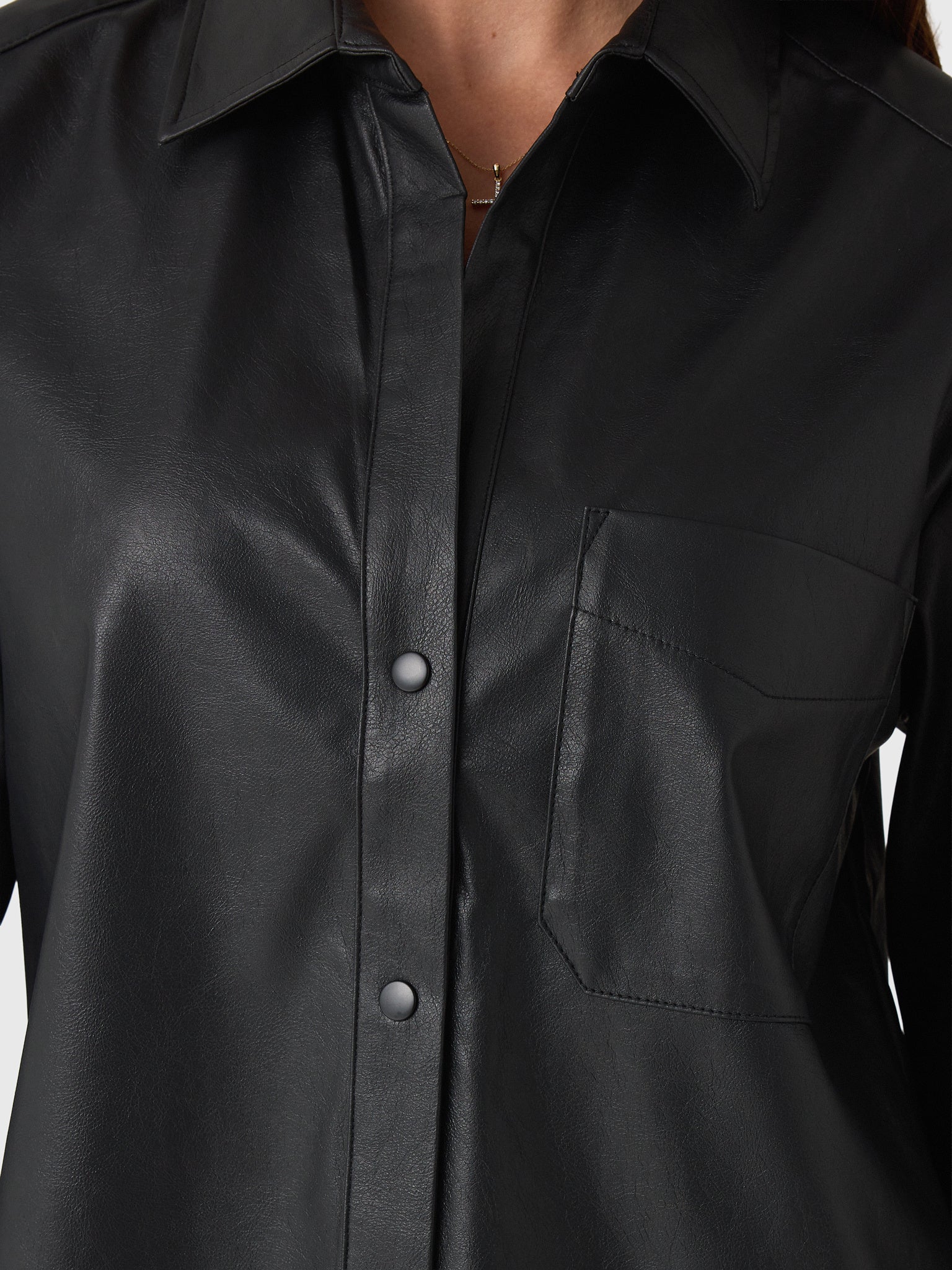 Brochu Walker Women's The Everyday Cropped Vegan Leather Shirt