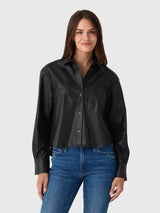Brochu Walker Women's The Everyday Cropped Vegan Leather Shirt