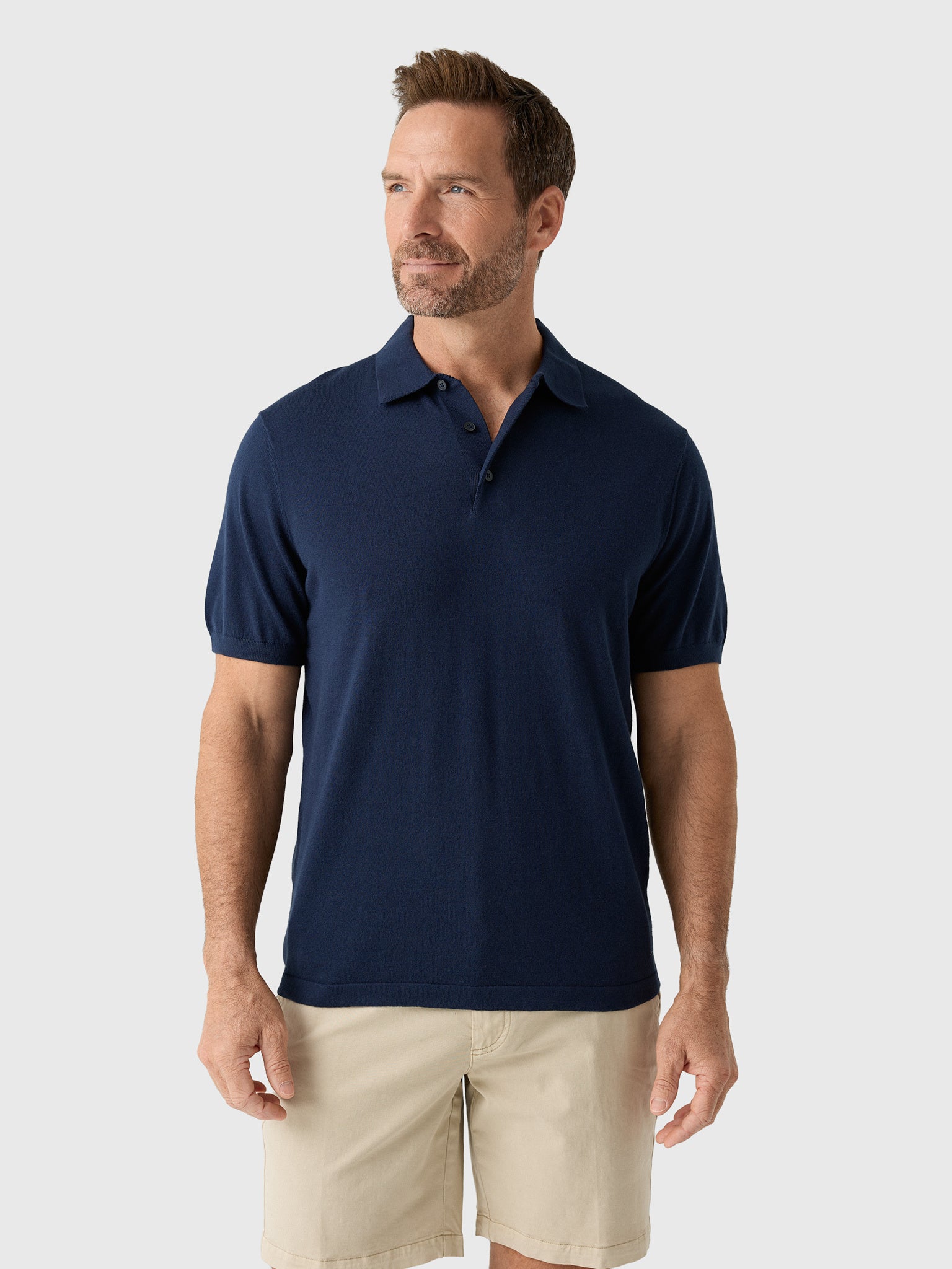 Mizzen+Main Men's Trim Ashe Sweater Polo - Saint Bernard