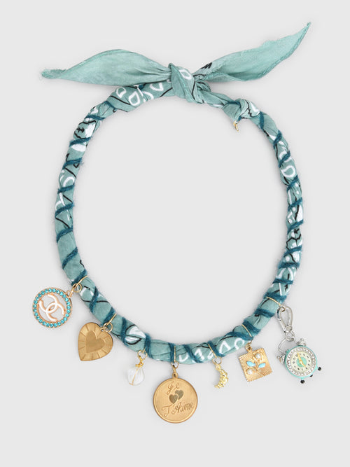 Bandana Moon Twisted Turquoise Bandana Necklace