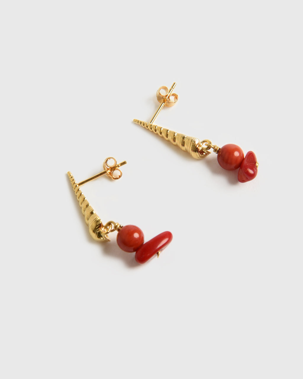 TURRET SHELL EARRING xBURNTCORAL-alt2