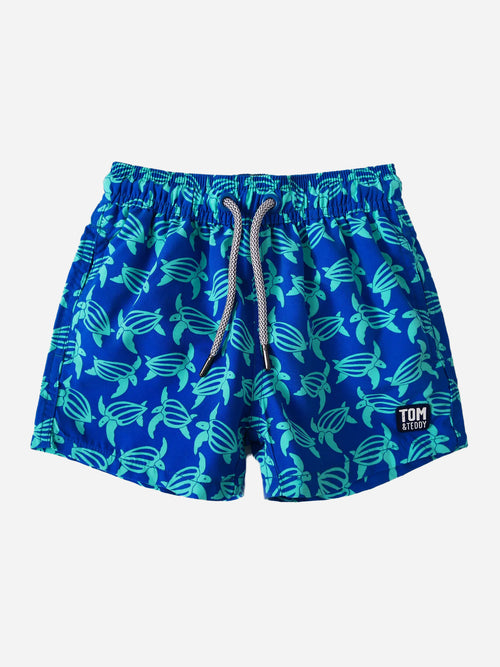 Tom & Teddy Boys' Turtle Swim Trunk