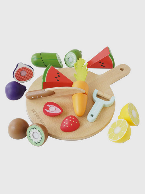 Le Toy Van Wooden Chopping Board & Sliceable Play Food
