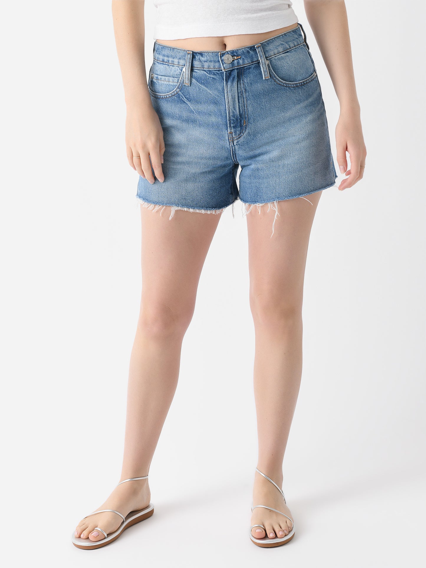 Frame Women's The Vintage Relaxed Raw Fray Short - Saint Bernard
