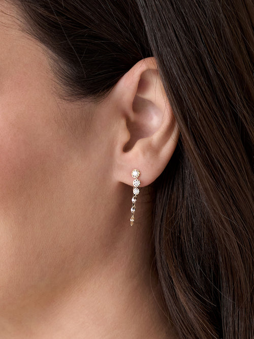 Francie B. Three Stone Diamond Earrings