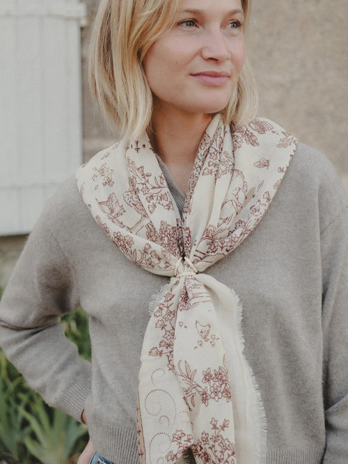 Maison Lecomte Flament Women's Toile de Jouy Scarf