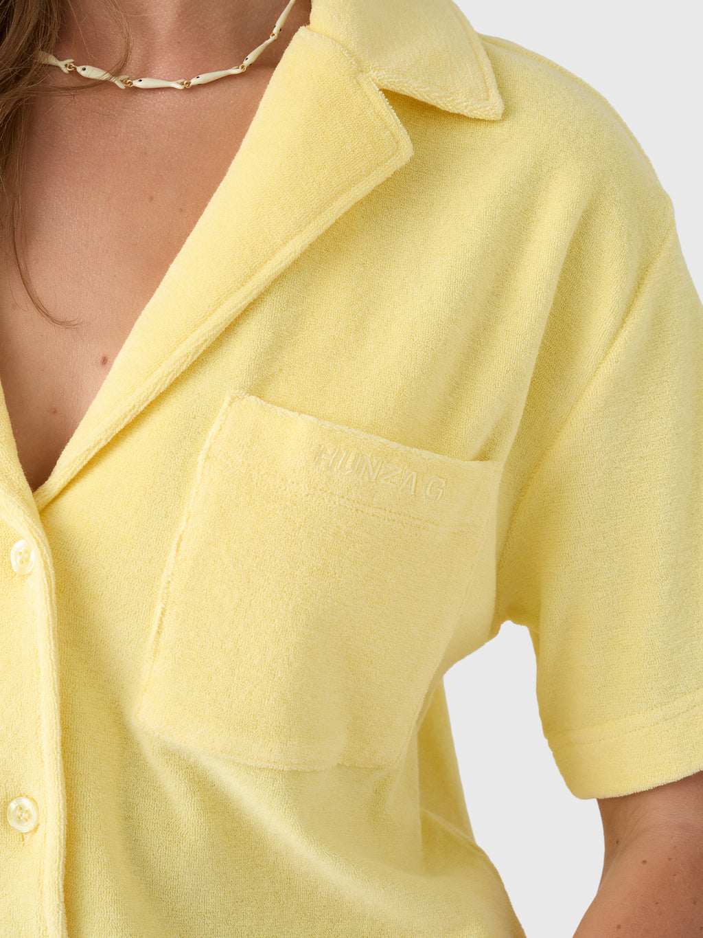 Hunza G Women's Terry Towelling Cuban Shirt - Saint Bernard