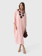 La Vie Women's Mod Floral Neckline Maxi Everyday Dress - Saint Bernard