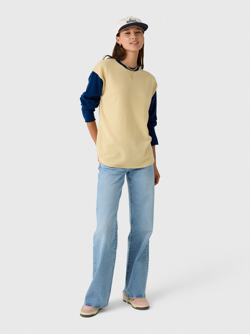 Guest In Residence Women's Baseball Oversized Crew Sweater - Saint Bernard