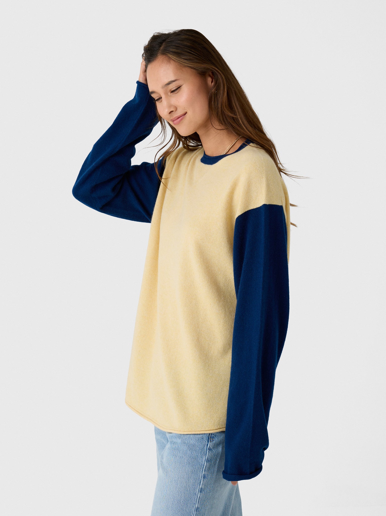 Guest In Residence Women's Baseball Oversized Crew Sweater - Saint Bernard