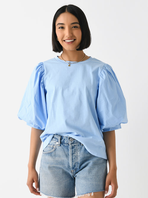English Factory Women's Poplin Sleeve Combo T-Shirt