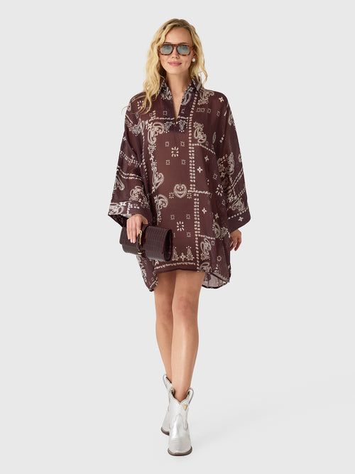 La Vie Women's Bandana Mini Tunic Dress - Saint Bernard