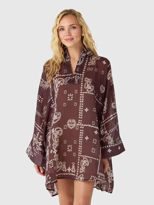 La Vie Women's Bandana Mini Tunic Dress - Saint Bernard
