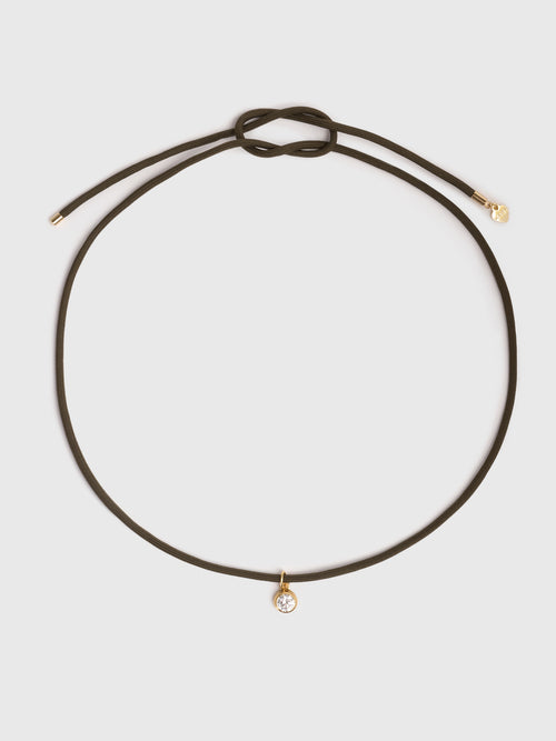 Hart Umber Brown Cord Bezel Charm Necklace