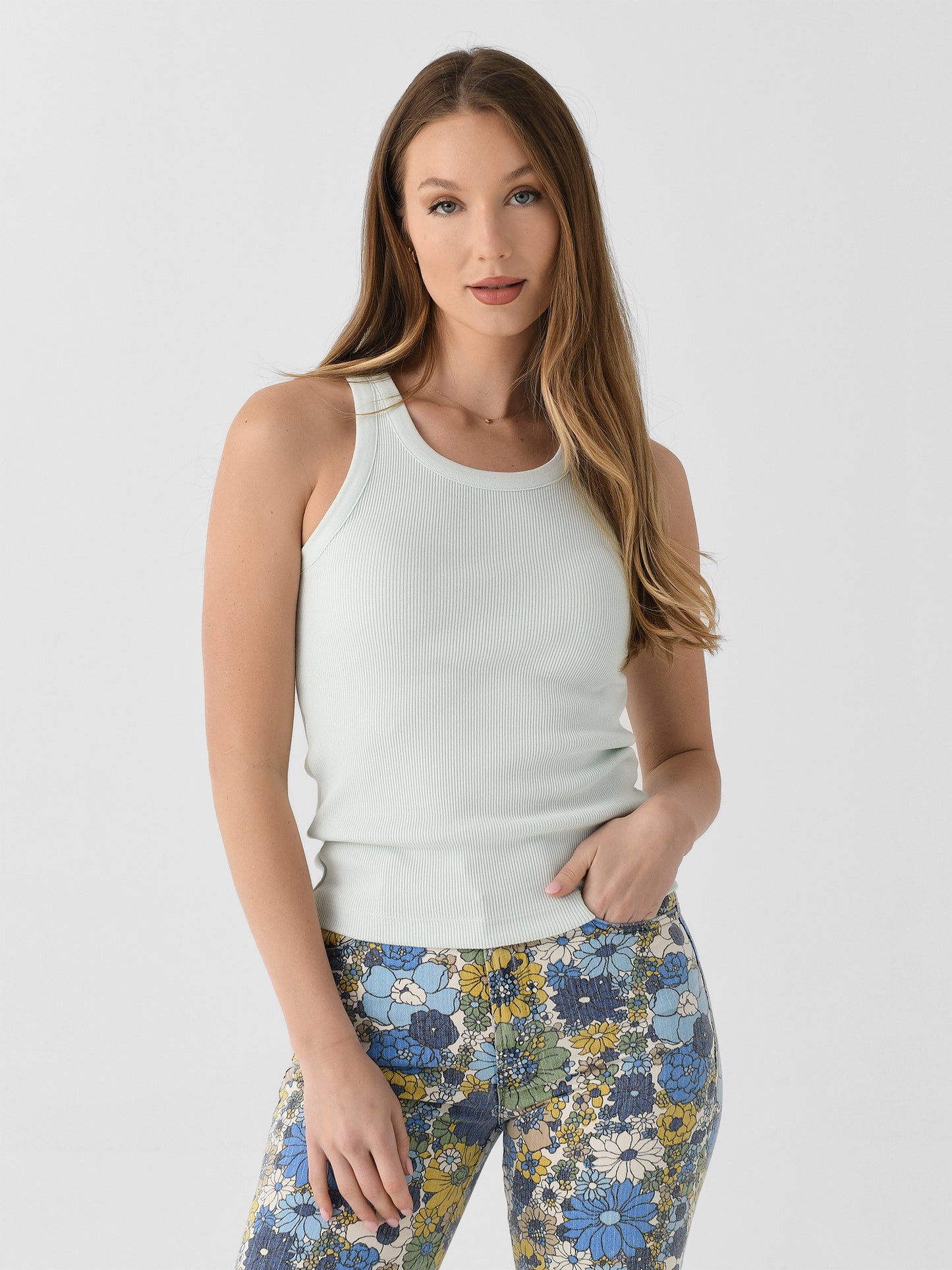 VInce Women's Ribbed Scoop-Neck Tank - Saint Bernard