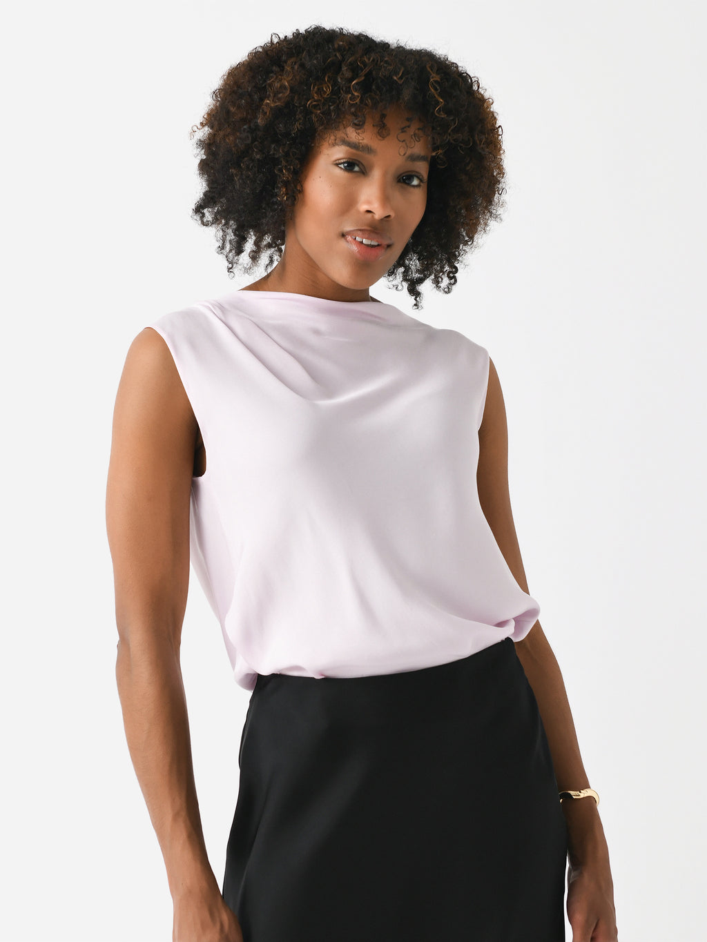 Vince Women's Silk-Blend Asymmetric Draped Cap-Sleeve Blouse - Saint Bernard