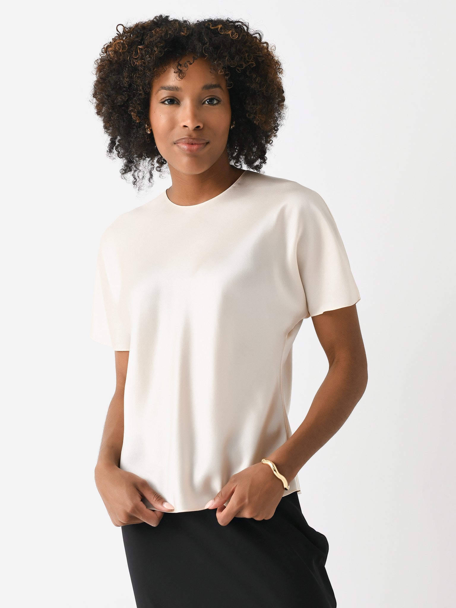 Vince Women's Silk Satin Bias T-Shirt - Saint Bernard