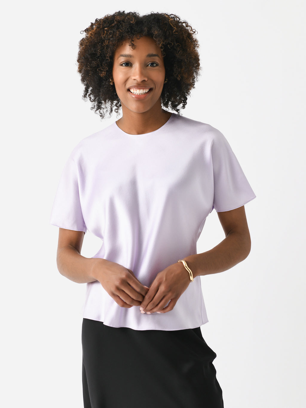 Vince Women's Silk Satin Bias T-Shirt - Saint Bernard