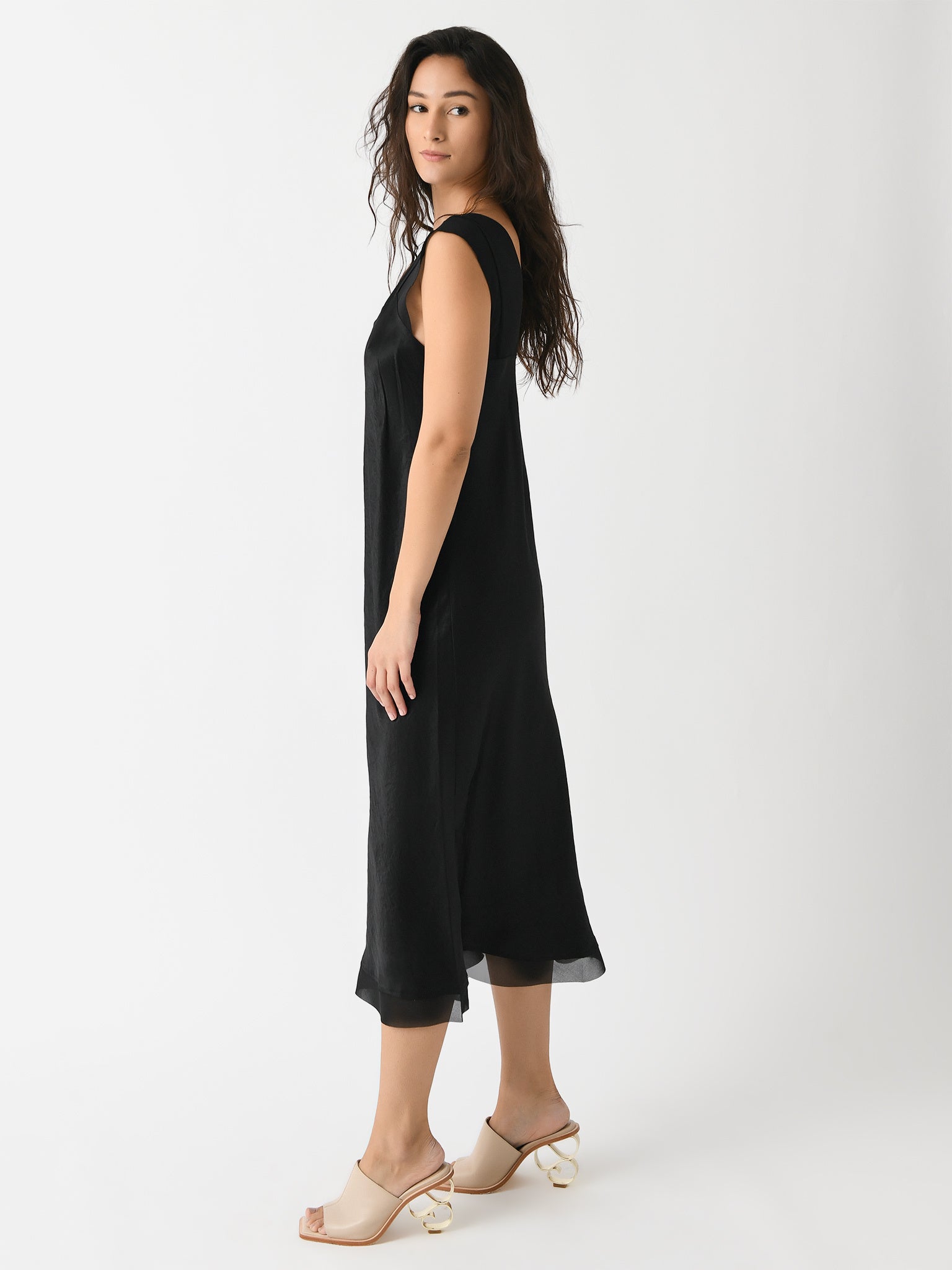Vince Women's Chiffon-Layered Satin Slip Dress Vince Women's Chiffon-Layered Satin Slip Dress