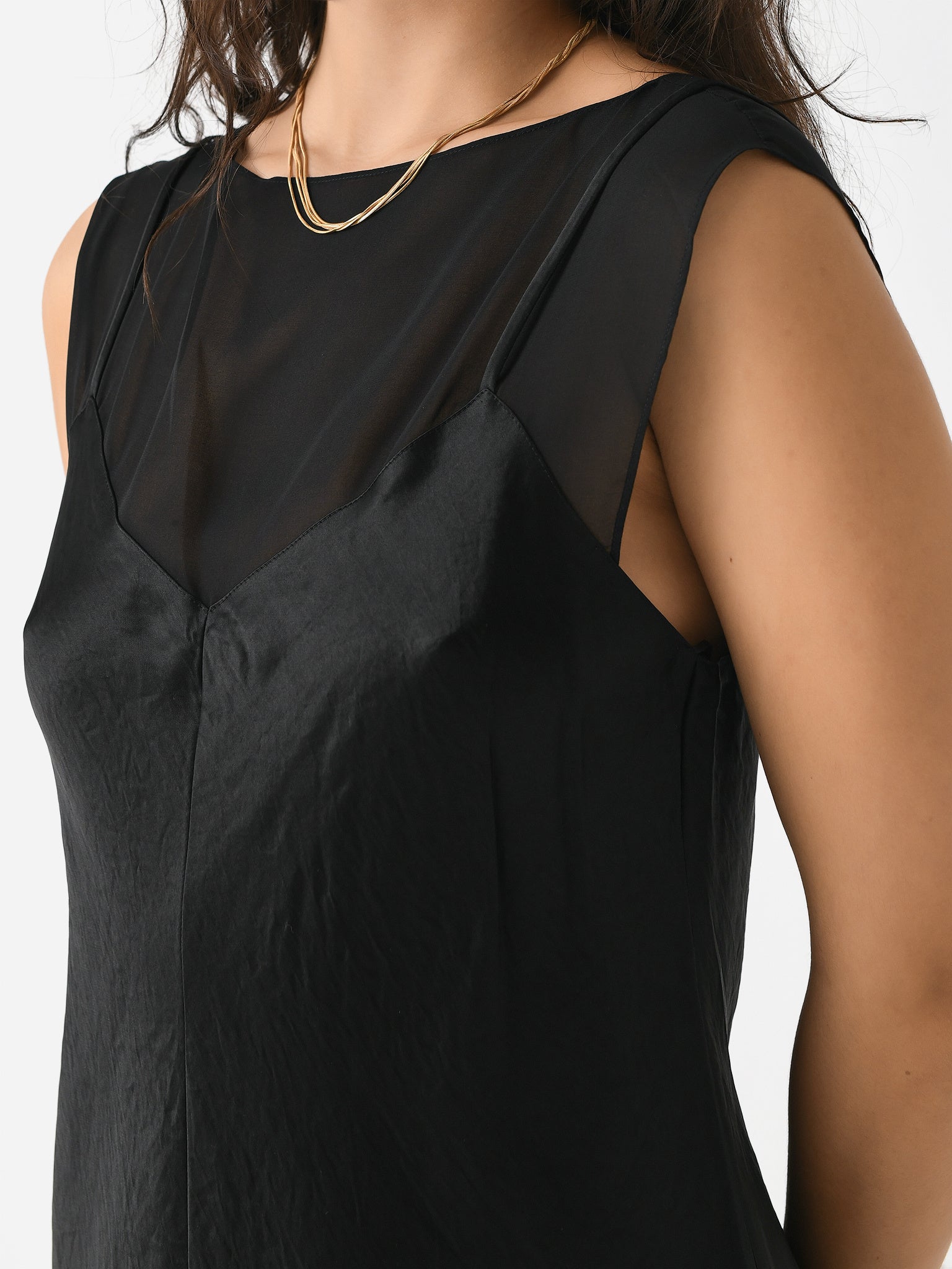 Vince Women's Chiffon-Layered Satin Slip Dress Vince Women's Chiffon-Layered Satin Slip Dress