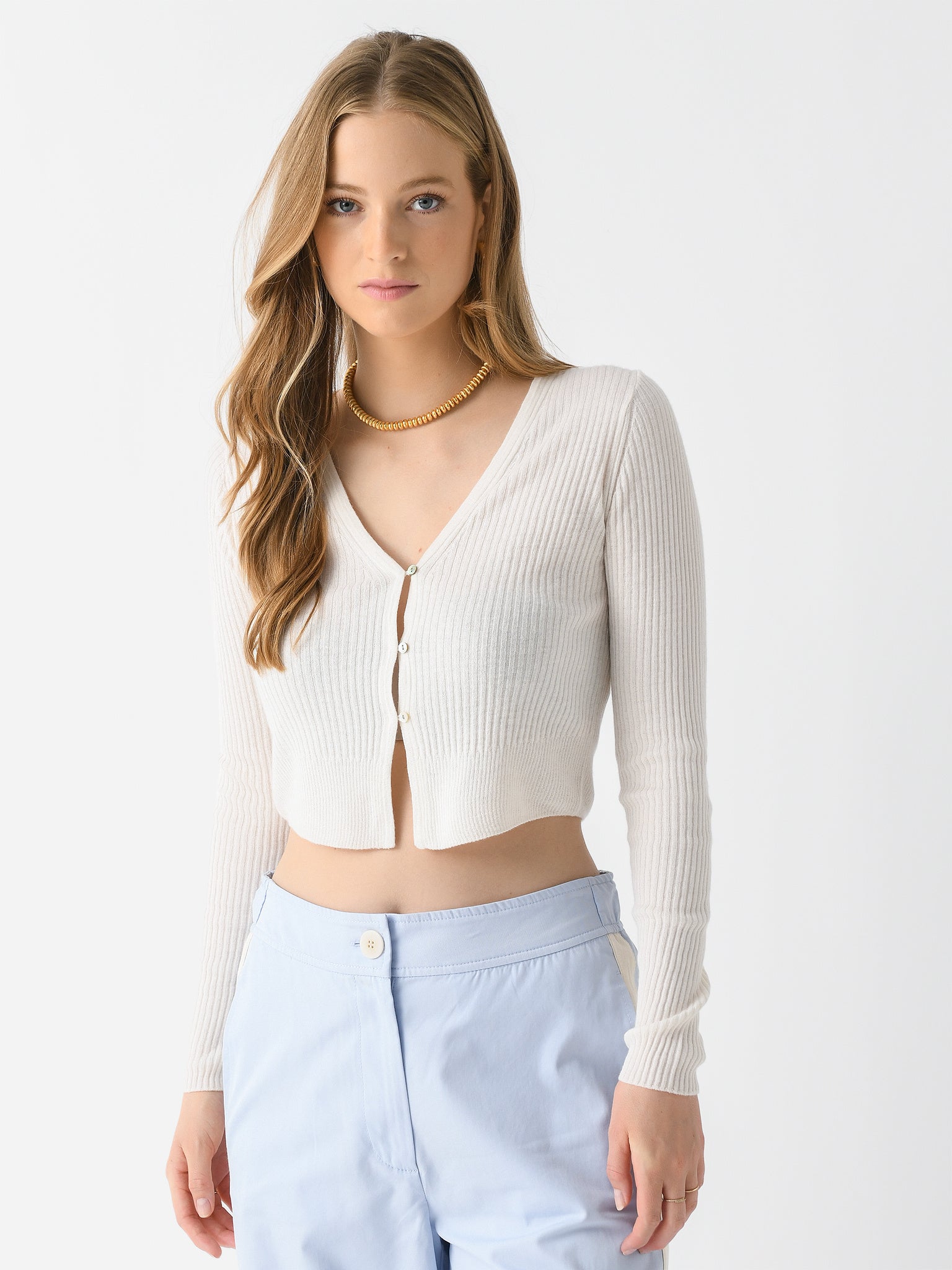 Vince Women's Shrunken Cashmere-Silk Cardigan - Saint Bernard