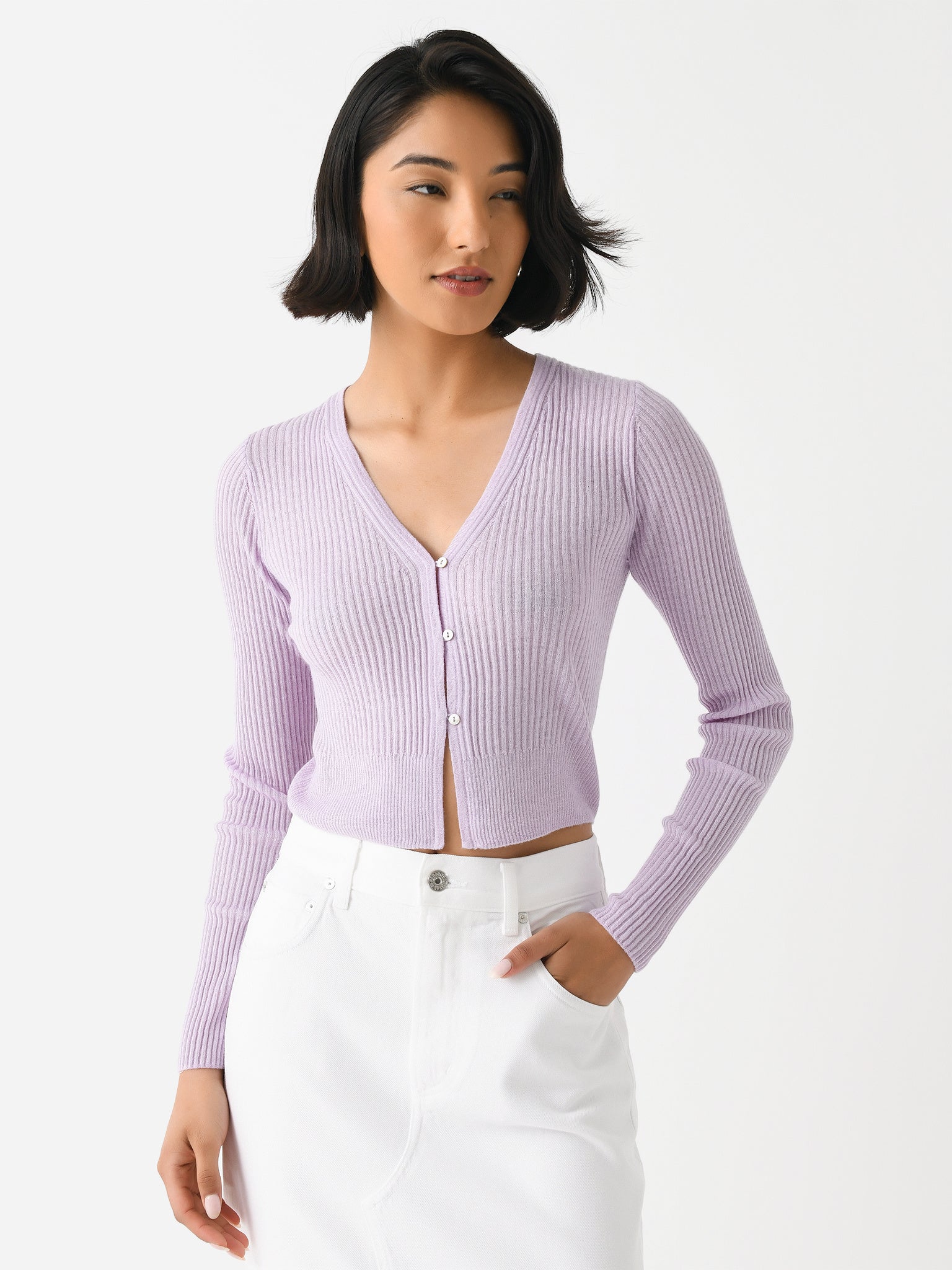 Vince Women's Shrunken Cashmere-Silk Cardigan - Saint Bernard