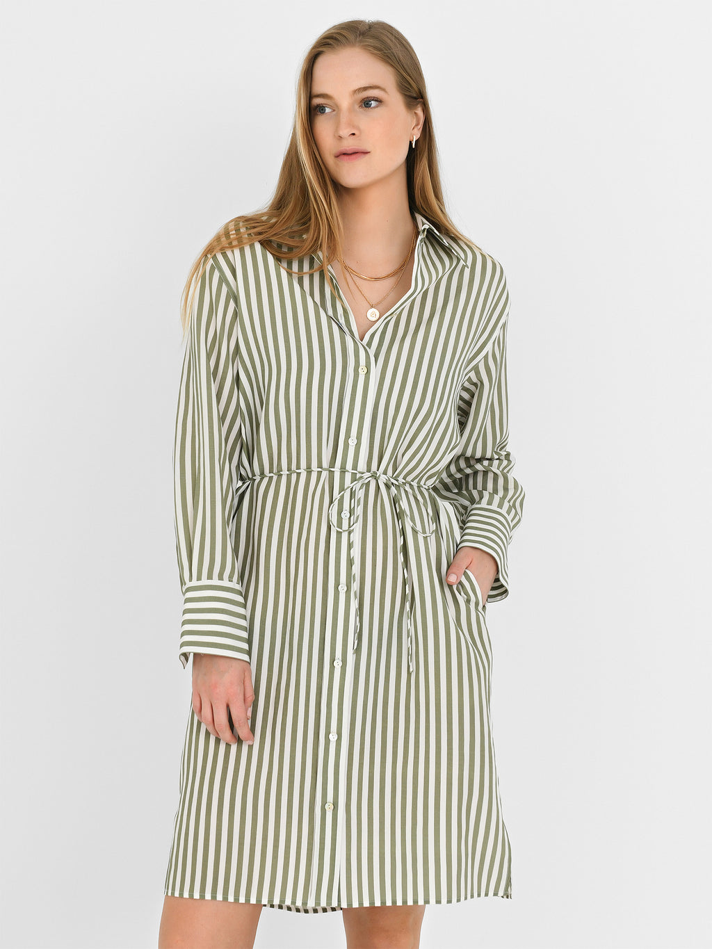 Vince Women's Coastal Stripe Short Shirt Dress - Saint Bernard