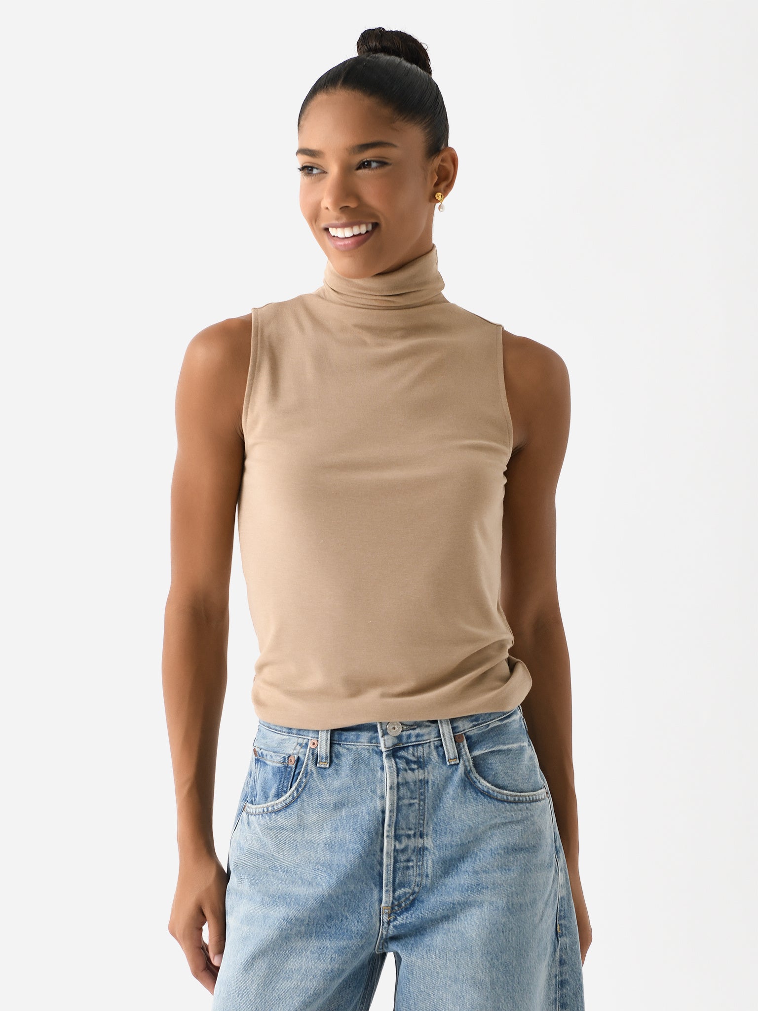 Vince Women's Sleeveless Turtleneck - Saint Bernard