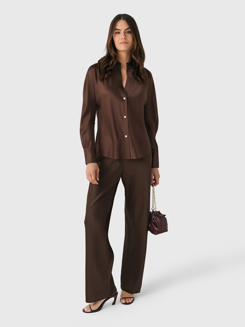 Vince Women's Silk Bias Long-Sleeve Blouse