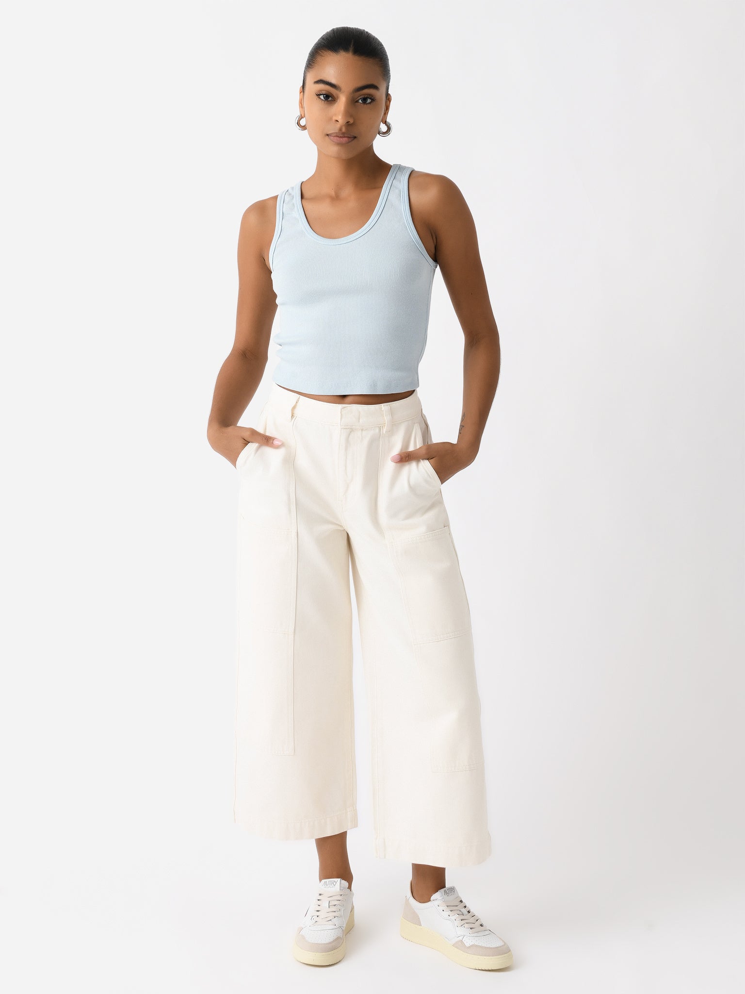 Vince Women's Cotton Mid-Rise Utility Wide Crop Pant – Saint Bernard