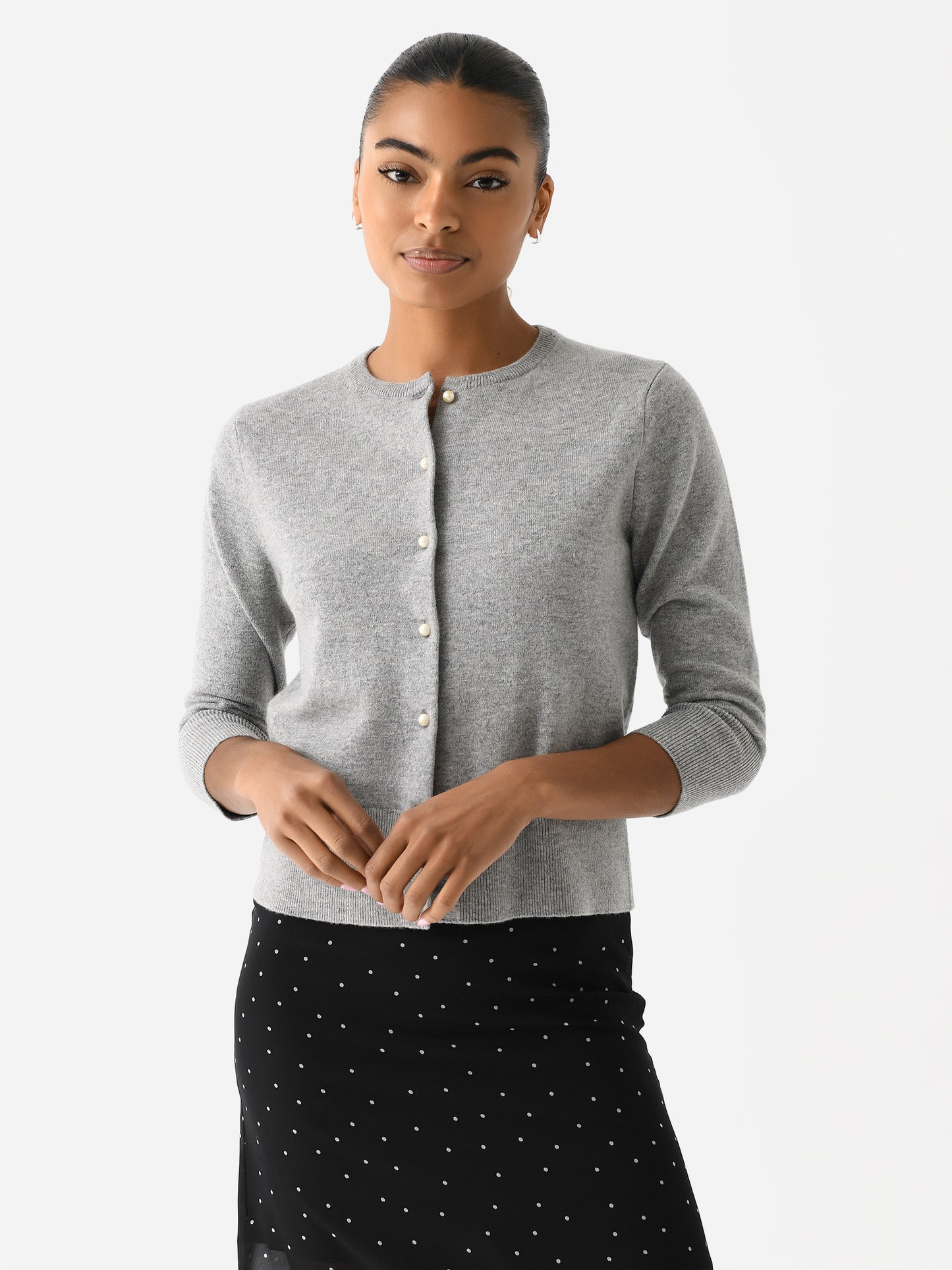 Vince Women's Pearl-Button Wool-Blend Cardigan - Saint Bernard