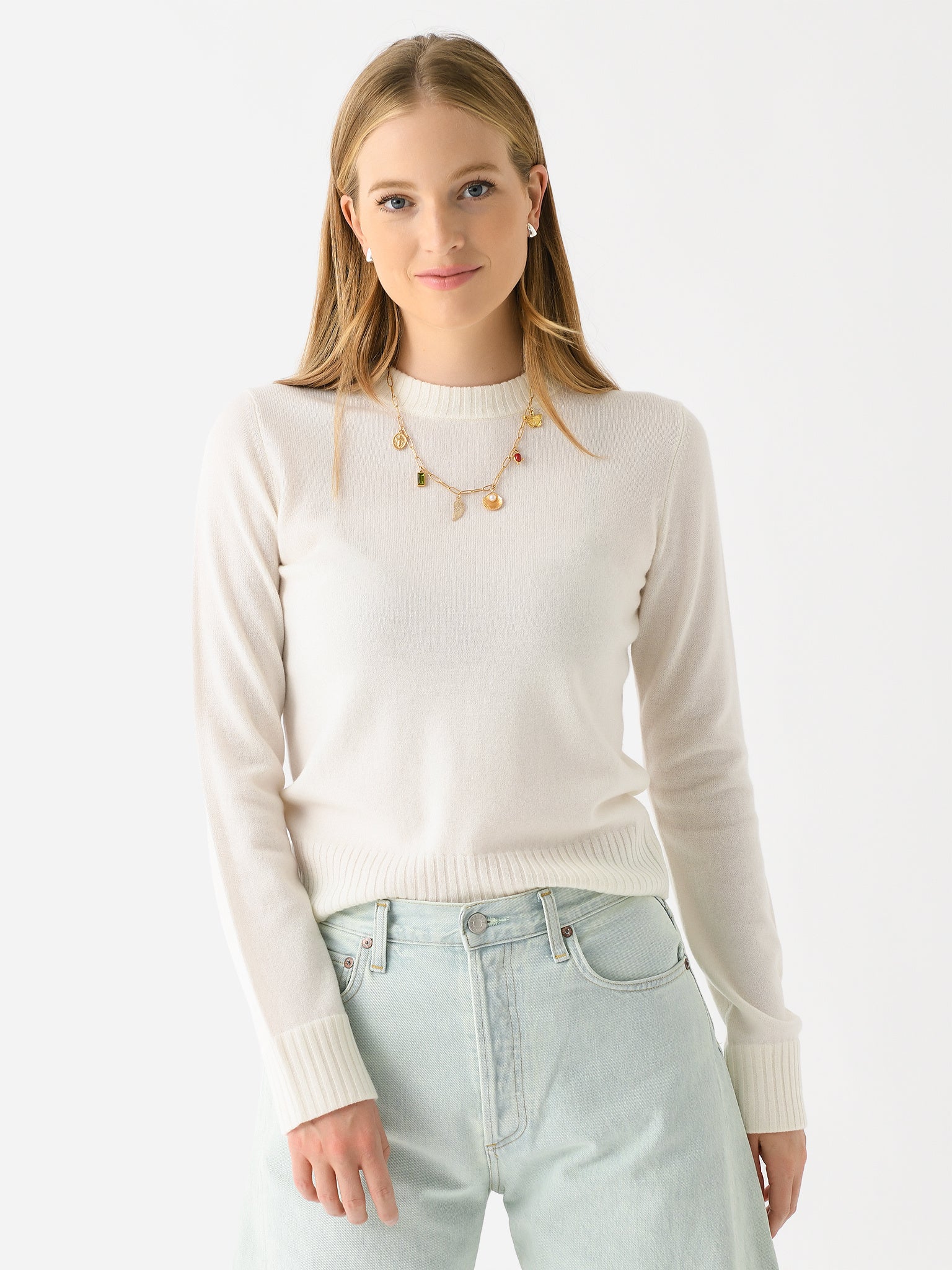 Vince Women's Cashmere Crew Neck Sweater - Saint Bernard