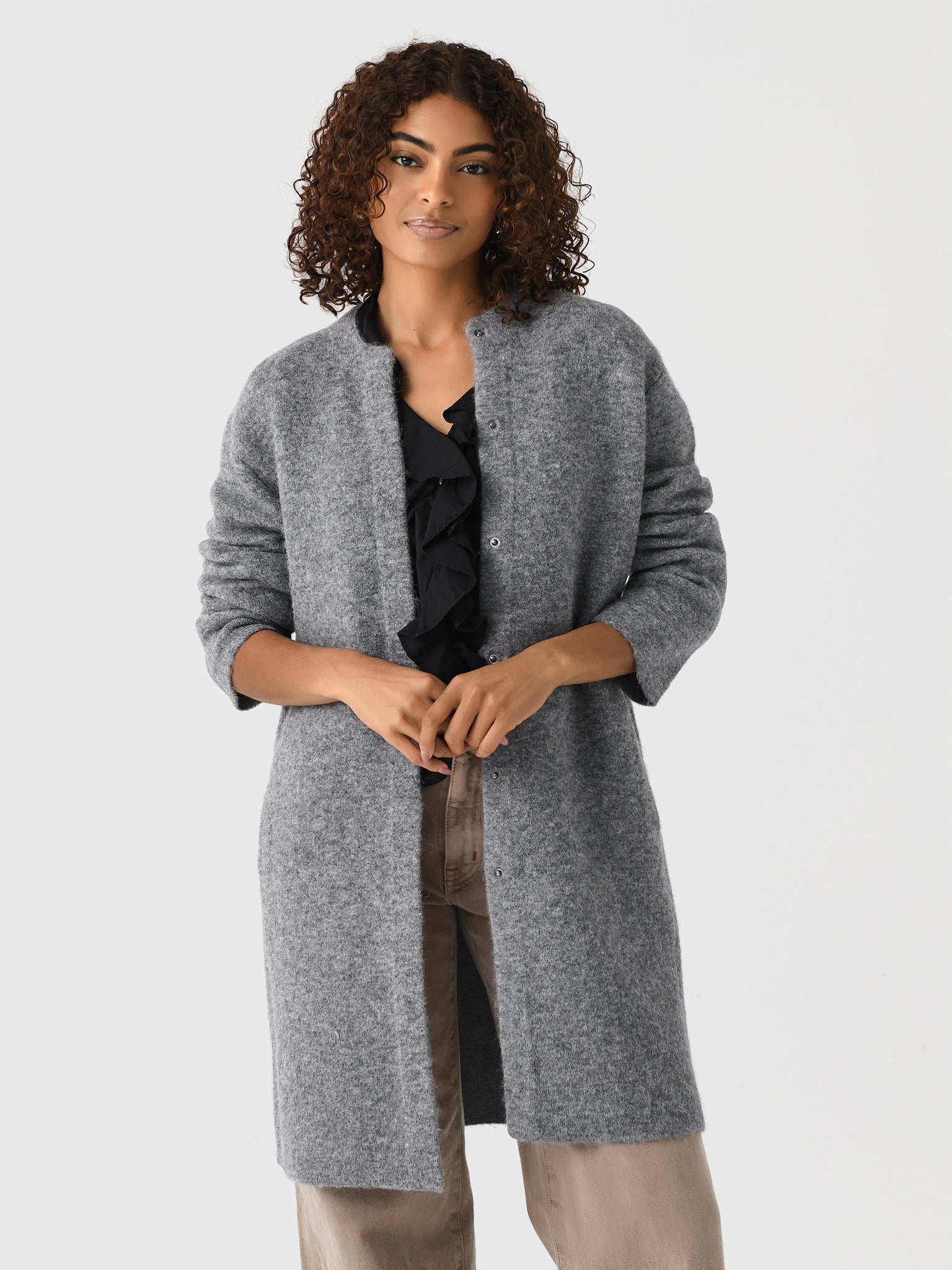 Vince Women's Textured Soft Sculpted Car Coat - Saint Bernard